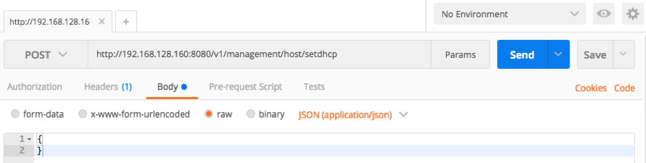 Postman set DHCP